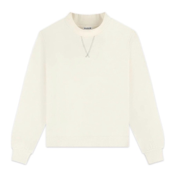 Parke Tops - PARKE Classic Mockneck Off white Sweatshirt Oversized S/M